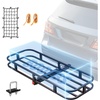 image:imageVEVOR 60x24x6 Folding Hitch Carrier  500lb Capacity Cargo Basket amp Waterproof Bag Fits 2 Hitch Receiver for SUV Truck Pickupno Bag
