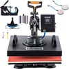 image:imageVEVOR 8 in 1 Heat Press Machine 15x15 Inch 360 Swing Away Tshirt Press Digital Professional Sublimation Heat Transfer for T Shirts Hat Cap Mug PlateBlack  Red