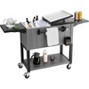 image:imageVEVOR 80QT Rolling Ice Chest Holds up to 50 Bottles  110 Cans Portable Patio Party Bar Drink Cooler Cart with Bottom Shelf amp Foldable Side Shelves Beverage Pool with Swivel Wheels amp Bottle Opener
