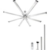 image:imageVEVOR 96 In Ceiling Fan without Light 6Speed Remote Control Aluminum 8Blade Reversible DC Motor Modern Low Profile Flush Mount Exterior Fan for Bedroom Living Room Patio IndoorOutdoor BlackBrushed Nickel