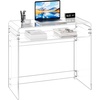 image:imageVEVOR Acrylic Desk Clear Laptop Study Desk with Storage Shelf Modern Transparent Console Table for Home Office Living Room Bedroom Entryway 335 W x 157 D x 295 H