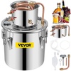 image:imageVEVOR Alcohol Still 3Gal12L Alcohol Distiller Stainless Steel Distillery Kit for Alcohol With Copper Tube Home Brewing Kit Buildin Thermometer for DIY Whisky Wine Brandy3Gal
