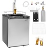 image:imageVEVOR Beer Kegerator Dual Tap Draft Beer Dispenser Full Size Keg Refrigerator With Shelf CO2 TankNo Gas Drip Tray amp Rail 23F 824F Temperature Control 162L SilverGrey