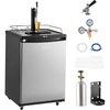 image:imageVEVOR Beer Kegerator Dual Tap Draft Beer Dispenser Full Size Keg Refrigerator With Shelf CO2 TankNo Gas Drip Tray amp Rail 23F 824F Temperature Control 162L SilverSilver