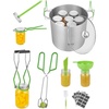image:imageVEVOR Canning Supplies Starter Kit 9 Pieces Stainless Steel Water Bath Canning Kit for Beginners Canning Tools Set Ladle Measuring Spoon amp Cup Funnel Tongs Jar Lifter Jar Wrench21QT8PCS