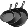 image:imageVEVOR Cast Iron Skillet 4Piece Frying Pan Set 6 8 10 12 in Skillets with HeatResistant Silicone Handle PreSeasoned Chefs Pan Kitchen Cookware for Oven Gas Electrical Induction BlackCast Iron
