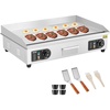 image:imageVEVOR Commercial Electric Griddle 2854 x 1575 in 4400W 122570F Adjustable Temp Control Stainless Steel Countertop Full Flat Top Grill with 2 Spatulas 2 Brushes for Steak PancakeNO PLUG30 inch 110V No Plug HalfFlat