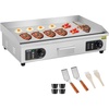 image:imageVEVOR Commercial Electric Griddle 2854 x 1575 in 4400W 122570F Adjustable Temp Control Stainless Steel Countertop Full Flat Top Grill with 2 Spatulas 2 Brushes for Steak PancakeNO PLUG30 inch 110V No Plug Flat