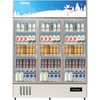 image:imageVEVOR Commercial Merchandiser Refrigerator 2 Glass Doors 23 Cubic Ft Upright Display Beverage Cooler 79 Tall x 394 Width Fridge with LED Lighting for Drink Wine Soda Gold35 cuft