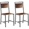 image:imageVEVOR Dining Chairs Set of 2 Wooden Chairs with Metal Frame and Backrest Easy to Assemble Leather Side Chair Modern Farmhouse Walnut Chair for Kitchen Living Room Rustic Brown and BlackSet of 2