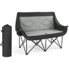 image:imageVEVOR Double Camping Chair Oversized Two Person Camp Chair with 660 lbs Heavy Duty Support with Dual Cup Holders Wine Glass Holders Magazine Straps Carry Bags for Outdoor Beach 1 Pack