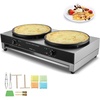 image:imageVEVOR Electric Crepe Maker 16Inch Commercial Crepe Machine 1700W Flat Plate Crepe Griddle Nonstick Stainless Steel Pancake Making Machine Desktop Circular Cereals Pancake Stove with Temp Control16 inch Double  3400 W