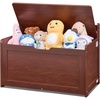 image:imageVEVOR Kids Storage Bench Wooden Toy Box Chest Large Storage Cabinet with Safety Hinge Toddlers Retro Storage Bench for Playroom Living Room or Entryway 297 x 153 x 189 in Easy Assembly BrownCherry