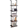 image:imageVEVOR Ladder Shelf 5Tier Bookshelf 156x118in Open WallMounted Ladder Shelf with Metal FrameStorage Rack Sundries Holder for Kitchen Bedroom Bathroom Living Room Gold WhiteBlack