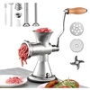 image:imageVEVOR Manual Meat Grinder 304 Stainless Steel Hand Crank Meat Mincer with Steel Table Clamp Sausage Stuffer with 2 Cutting Plates amp Sausage Tube Food Grinder for Beef Chili Pork Kitchen Tabletop5Suction Cup