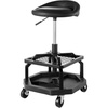 image:imageVEVOR Mechanic Stool Dual Storage Trays Rolling Stool and Garage Stool with Adjustable Height 236295 inSoft Waterproof Cushion 360 Swivel Casters 330 LBS Capacity Heavy DutyBlack