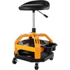 image:imageVEVOR Mechanic Stool Dual Storage Trays Rolling Stool and Garage Stool with Adjustable Height 236295 inSoft Waterproof Cushion 360 Swivel Casters 330 LBS Capacity Heavy DutyYellow