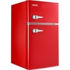 image:imageVEVOR Mini Fridge with Freezer 32 CuFt Dual Zone Compact Refrigerator 3 Modes Adjustable Temp Energy Efficient Small Fridge Reversible Door Low Noise for Bedroom Dorm Brushed StainlessRetro Red