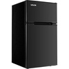 image:imageVEVOR Mini Fridge with Freezer 32 CuFt Dual Zone Compact Refrigerator 3 Modes Adjustable Temp Energy Efficient Small Fridge Reversible Door Low Noise for Bedroom Dorm Brushed StainlessBlack