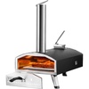 image:imageVEVOR OUTDOOR Pizza Oven 12 Inch Wood Fired Pizza Ovens Pellet Pizza Stove with Thermometer Portable Pizza Maker for Outside Backyard Patio Camping Pizza Stone Carry Bag Shovel Black