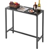image:imageVEVOR Outdoor Bar Table 47 x 15 in Patio Bar Table Waterproof Top amp Sturdy Metal Frame Rectangle Counter Height Dining Tables Outdoor Furniture for Balcony Yard Hot Tub Poolside IndoorRectangle