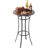 image:imageVEVOR Outdoor Bar Table 47 x 15 in Patio Bar Table Waterproof Top amp Sturdy Metal Frame Rectangle Counter Height Dining Tables Outdoor Furniture for Balcony Yard Hot Tub Poolside IndoorRound