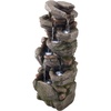 image:imageVEVOR Outdoor Water Fountain 365 in Height Fountain and Waterfall 2Tier Floor Standing Rock Base Style Fiberglass and Resin Fountains with Pump for Outdoor Indoor Garden Home Patio amp BackyardIron Brown