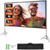 image:imageVEVOR Projector Screen with Stand 120 inch 169 4K 1080 HD Outdoor Movie Screen with Stand WrinkleFree Projection Screen with Tripods and Carry Bag for Home Theater Cinema Backyard Movie NightSixfooted 150