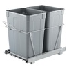 image:imageVEVOR PullOut Trash Can 27 QT x2 Double Under Mount Kitchen Waste Container Heavy Duty Garbage Recycling Bin with Door Kit and Soft Close Slide for Kitchen Cabinet Sink Under Counter Grey70QT35QTx2