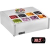 image:imageVEVOR Refrigerated Condiment Prep Station 150 W Countertop Refrigerated Condiment Station with Eight 16 Pans 304 Stainless Body and PC Lid Sandwich Prep Table for Restaurant amp Food StallNew Standard 275 in