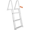 image:imageVEVOR Removable Dock Ladder 4 Steps 350 lbs Load Capacity Pontoon Boat Ladder with 4 Wide Step amp Nonslip Mat for ShipLakePoolMarine BoardingNEW3 Step
