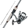 image:imageVEVOR Rod and Fishing Reel Combo IM6 Fiberglass amp Carbon Fiber Spinning Rod and Reel Combo Bass Fishing Pole with 65 ft TwoPiece Rods 61 Ball Bearings Stainless Steel Guides with Ceramic Rings