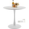 image:imageVEVOR Round Dining Table 47 inch Wood Table for 46 Person Modern Circle Dinner Furniture Leisure Tables with Storage Shelf and Metal Legs for Home Kitchen Living Room Grey Only Table315inch