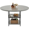 image:imageVEVOR Round Dining Table 47 inch Wood Table for 46 Person Modern Circle Dinner Furniture Leisure Tables with Storage Shelf and Metal Legs for Home Kitchen Living Room Grey Only Table47inch