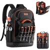 image:imageVEVOR Tool Backpack 56 Pockets Heavyduty Tools Storage Organizer Bags with Molded Base Electrician Jobsite Backpack for Construction Jobsite Electrician Industrial Repairman and HVAC TechsOxford Fabric