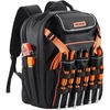 image:imageVEVOR Tool Backpack 56 Pockets Heavyduty Tools Storage Organizer Work Bags Backpack with Laptop Compartment amp Molded Base Electrician Jobsite Backpack for Electrician Repairman and HVAC TechsBlack