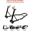 image:imagevevor Motorcycle Stand Lift 850lbs Front Rear Combo Stand Lift Stand Front Wheel Fork Stands Rear UL Fork Swingarm Spool Stands Compatible with Most Yamaha Honda Kawasaki Suzuki Motorcycles BlackBlack