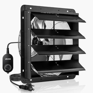 image:imageVEVOR 10 Exhaust Fan Wall Mounted Attic Fan with Variable Speed controller 900 CFM Automatic Shutter Ventilation and Cooling Black18 Inch Fan w Speed Controller