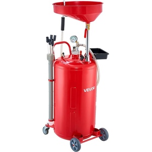 image:imageVEVOR 21 Gallon Waste Oil Drain Tank Air Operated Portable Oil Drainer with Adjustable Funnel Height Industrial Fluid Drain Tank with Wheels Fluid Fuel Transfer Drainage for Auto Repair Shops Red201 x 201 x 661 in
