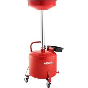 image:imageVEVOR 21 Gallon Waste Oil Drain Tank Air Operated Portable Oil Drainer with Adjustable Funnel Height Industrial Fluid Drain Tank with Wheels Fluid Fuel Transfer Drainage for Auto Repair Shops Red8 Gallon