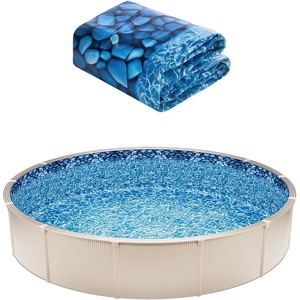 image:imageVEVOR 24ft Round Above Ground Pool Liner Overlap Pool Liners Standard Gauge Vinyl 48to54inch Wall Height Designed for Steel Sided AboveGround Swimming PoolsRound