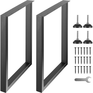 image:imageVEVOR 28 Inch Adjustable Furniture Legs Square Reinforced Steel Office Table Legs Set of 2 for DIY Max Load 1000 lbs Heavy Duty Desk Legs Quick Instalation amp Rich Accessories Legs Black28H x NA W
