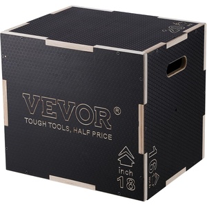 image:imageVEVOR 3 in 1 Plyometric Jump Box EasytoAssemble Wood Plyo Box for Jumping Trainers Home Gym Training and Conditioning20 x 18 x 16