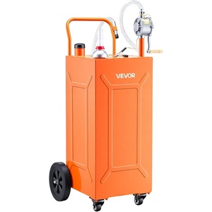 image:imageVEVOR 35 Gallon Fuel Gas Caddy Carbon Steel Portable Fuel Transfer Storage Tank with Manual Pump amp 4 Wheels Gasoline Diesel Can Container for Cars Lawn Mowers ATVs Boats Motorcycles Orange