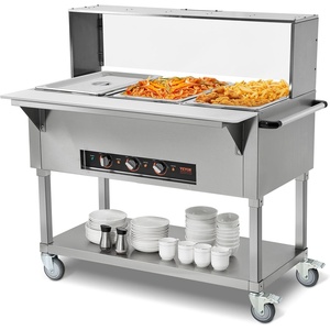 image:imageVEVOR 3Pan Commercial Food Warmer 3 x 206QT Electric Steam Table 1500W Professional Buffet Catering Food Warmer with Acrylic Sneeze Guard Food Grade Stainless Steel Server for Party Restaurant3Pan72QT