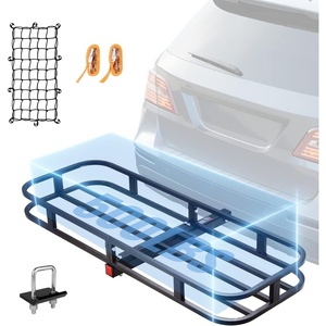 image:imageVEVOR 60x24x6 Folding Hitch Carrier  500lb Capacity Cargo Basket amp Waterproof Bag Fits 2 Hitch Receiver for SUV Truck Pickupno Bag