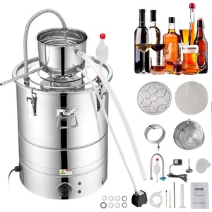 image:imageVEVOR Alcohol Still 132Gal50L Alcohol Distiller Stainless Steel Distillery Kit for Alcohol With Copper Tube amp Pump Home Brewing Kit Buildin Thermometer for DIY Whisky Wine BrandySilver