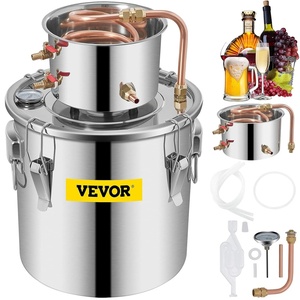 image:imageVEVOR Alcohol Still 3Gal12L Alcohol Distiller Stainless Steel Distillery Kit for Alcohol With Copper Tube Home Brewing Kit Buildin Thermometer for DIY Whisky Wine Brandy5Gal