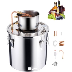 image:imageVEVOR Alcohol Still 8 Gal  30 L Stainless Steel Water Alcohol Distiller with Copper Coil Home Brewing Refining Fermentation Kit with Thermometer for Wine Whisky Brandy Silver8Gal