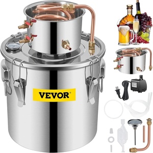 image:imageVEVOR Alcohol Still 8Gal30L Alcohol Distiller Stainless Steel Distillery Kit for Alcohol With Copper Tube amp Pump Home Brewing Kit Buildin Thermometer for DIY Whisky Wine Brandy